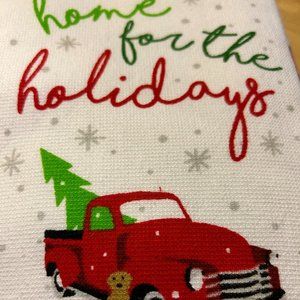 Peppermint Square kitchen towels set of 2